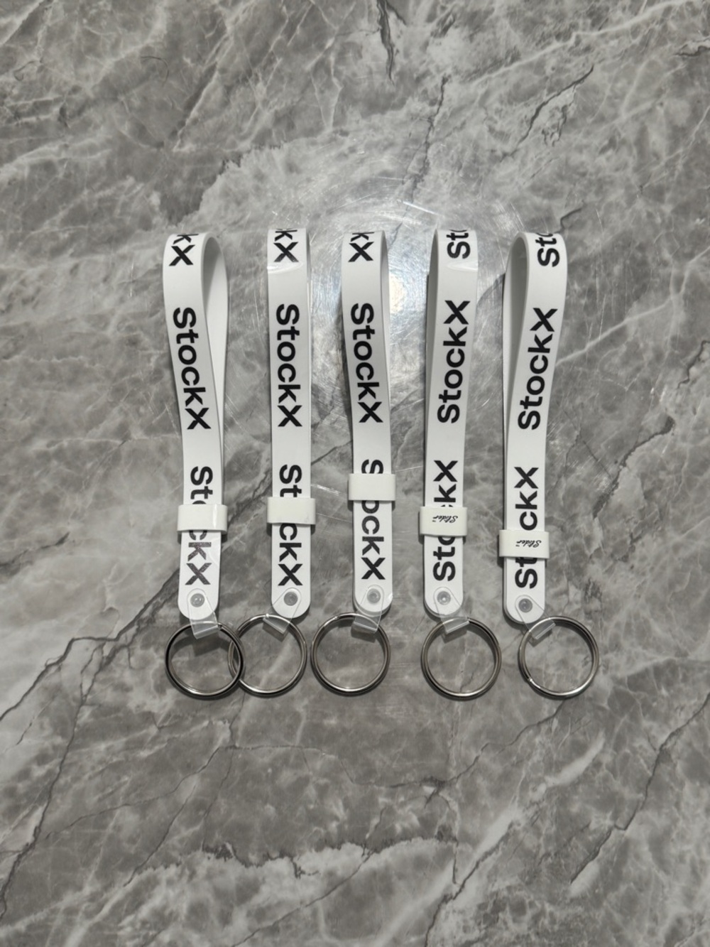 (5 Pack) StockX White Logo Wrist Keychain Strap / Lanyard